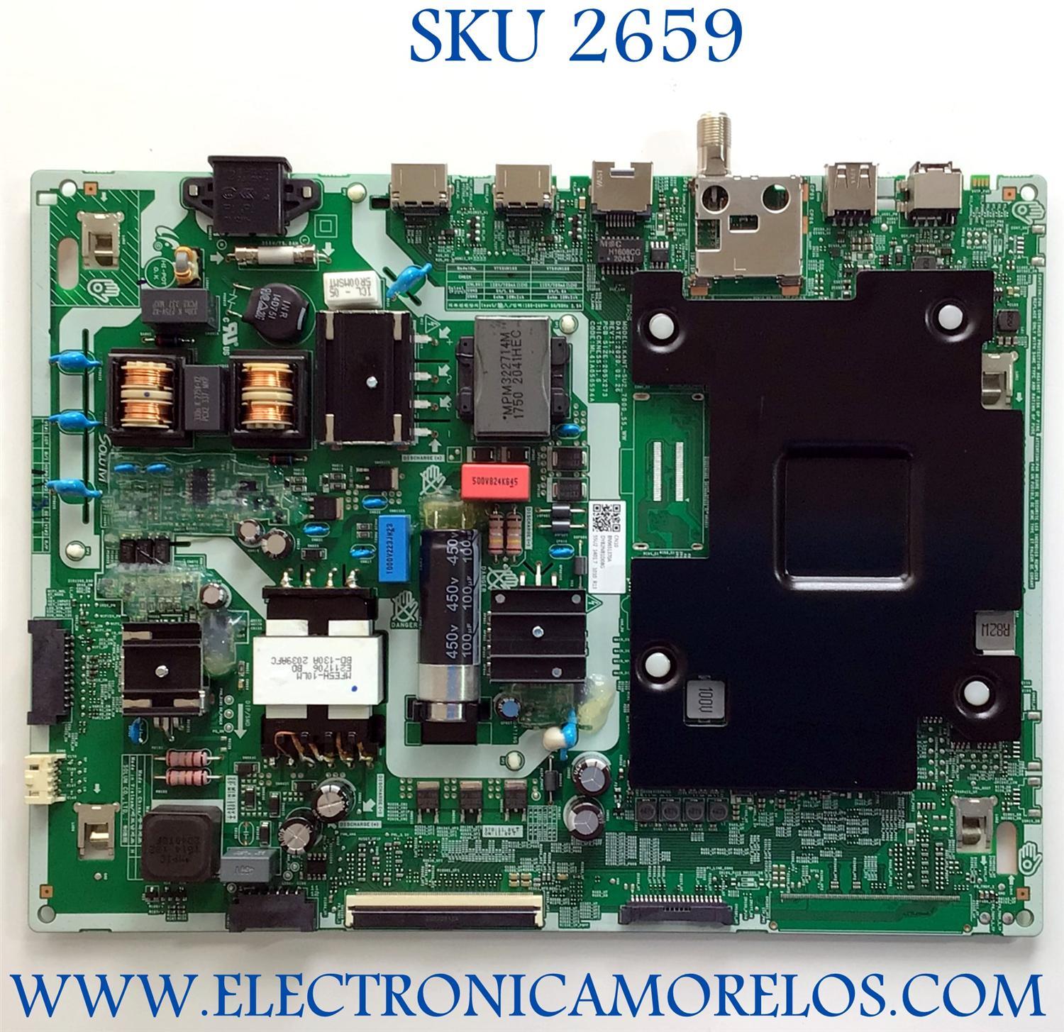 MAIN FUENTE PARA TV SAMSUNG / NUMERO DE PARTE BN96-51370A / ML41A050594A / DY82NB1D08G / BN9651370A / PANEL CY-BT055HGHV4H / MODELO UN55TU7000FXZA CA02 / UN55TU7000FXZA / UN55TU7000F